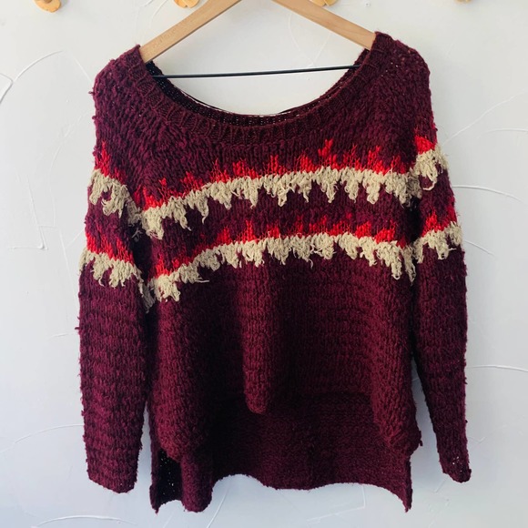 FREE Free People Fuzzy Fair Isle Pull Over Sweater - Picture 2 of 5